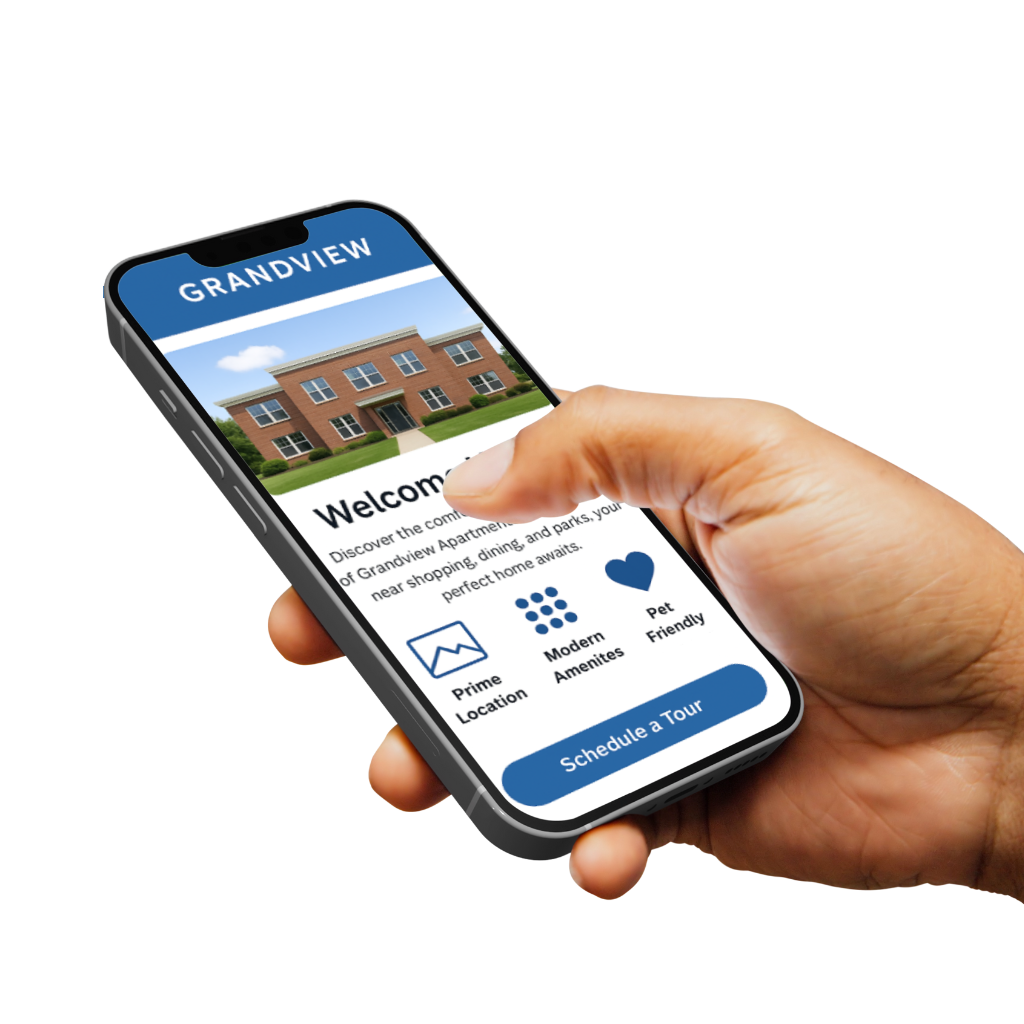 Proven Marketing Tactics for the Digital Age User holding phone looking at apartment website
